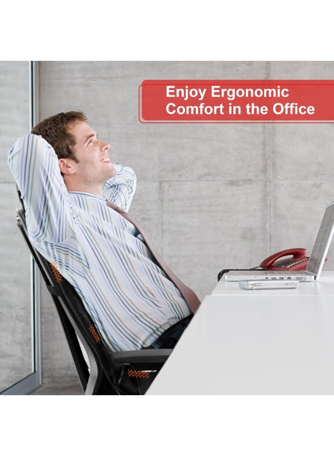 جهاز مساج الظهر والفقرات بـ 6 محركات اهتزاز - وسادة تدليك حرارية من الميموري فوم للكراسي والكنب - تدفئة وتدليك لآلام الظهر والفخذين - Image 3